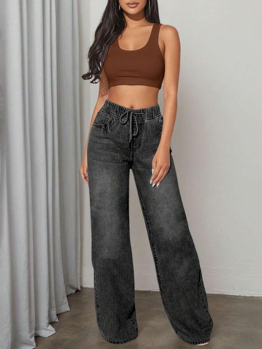 czarne spodnie jeans 