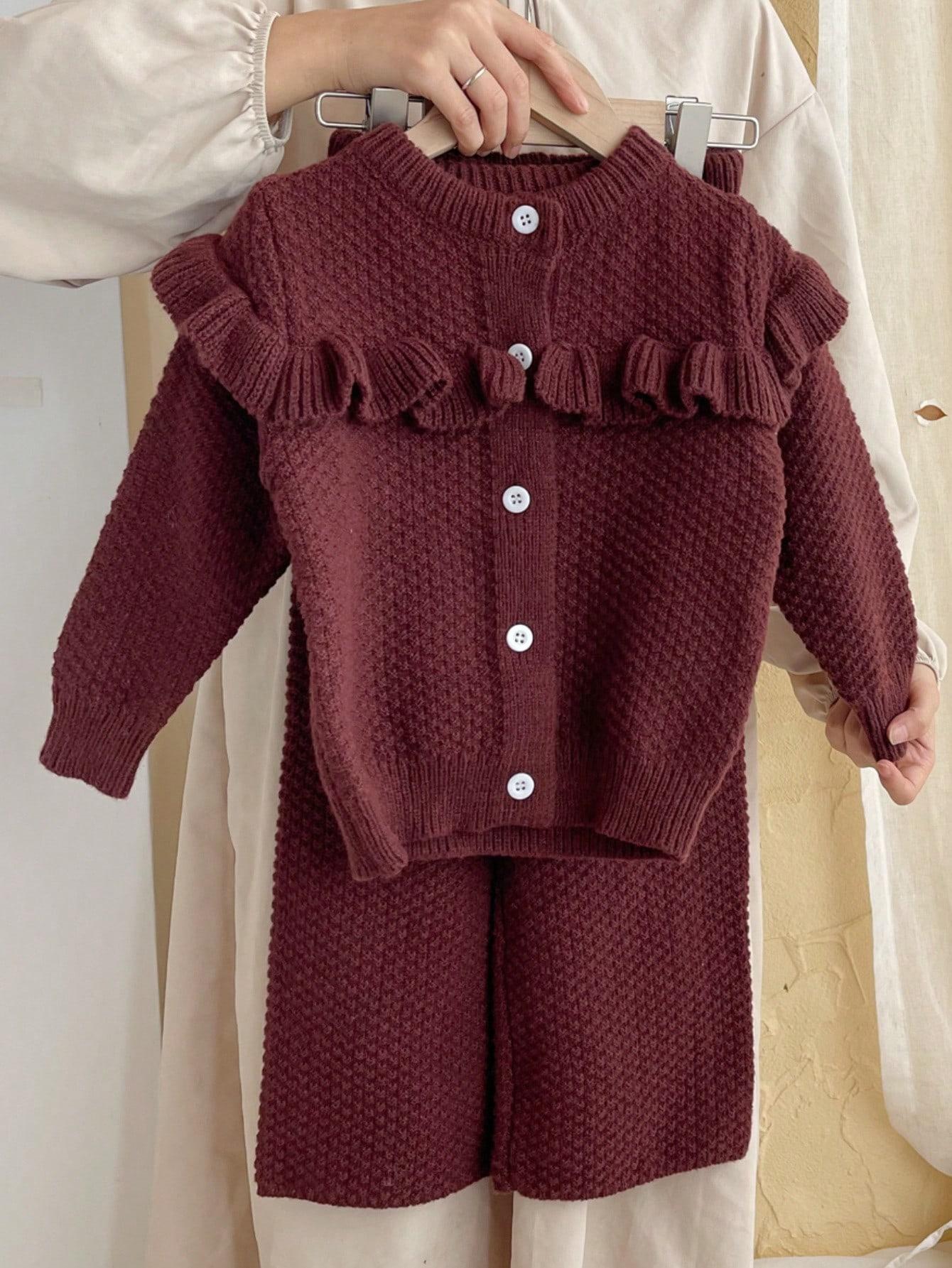 SWETER SPODNIE KOMPLET DZIANINA