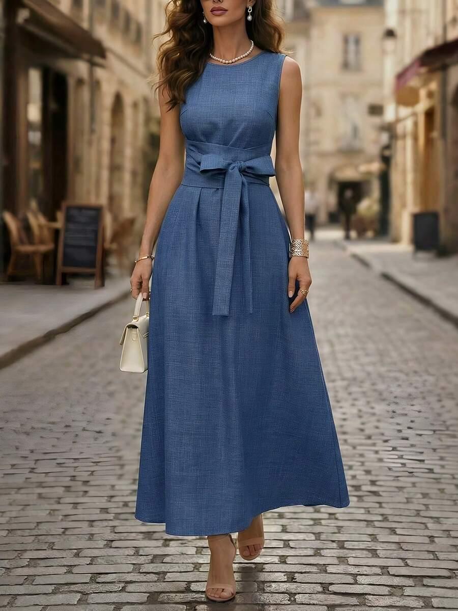niebieska maxi sukienka 
