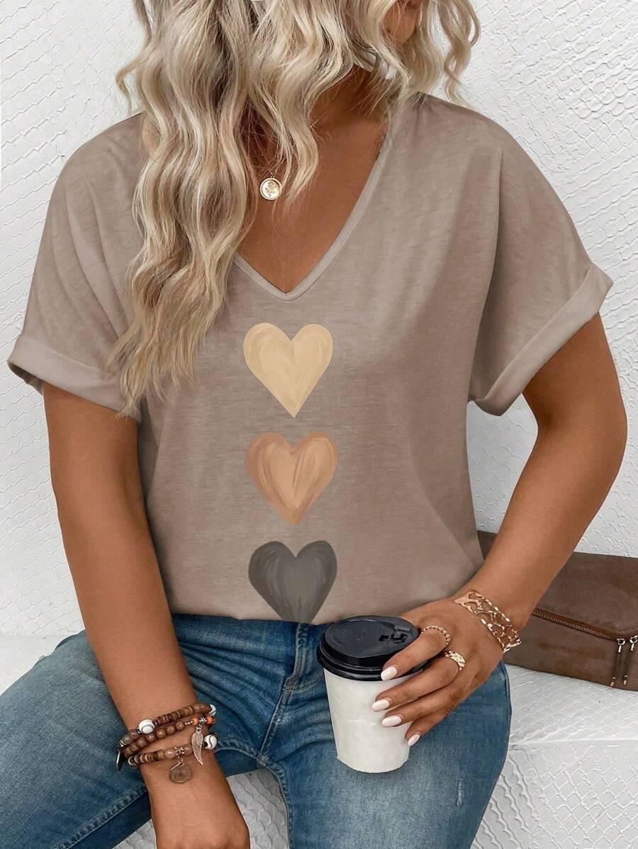 beżowa bluzka v-neck