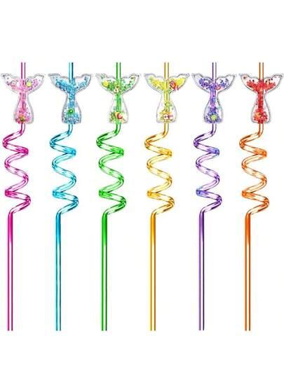 słomka z ogonem syreny 6-pack