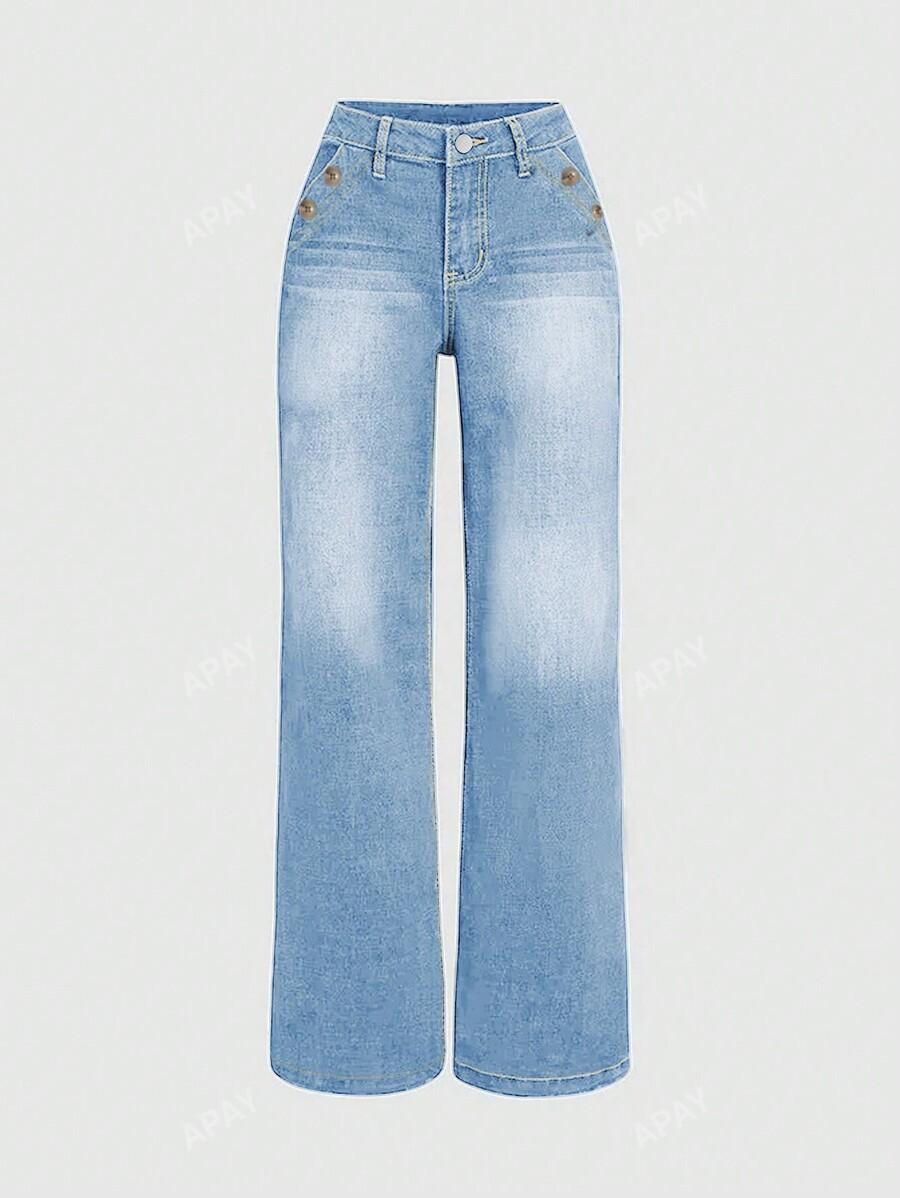 NIEBIESKIE PROSTE SPODNIE JEANS