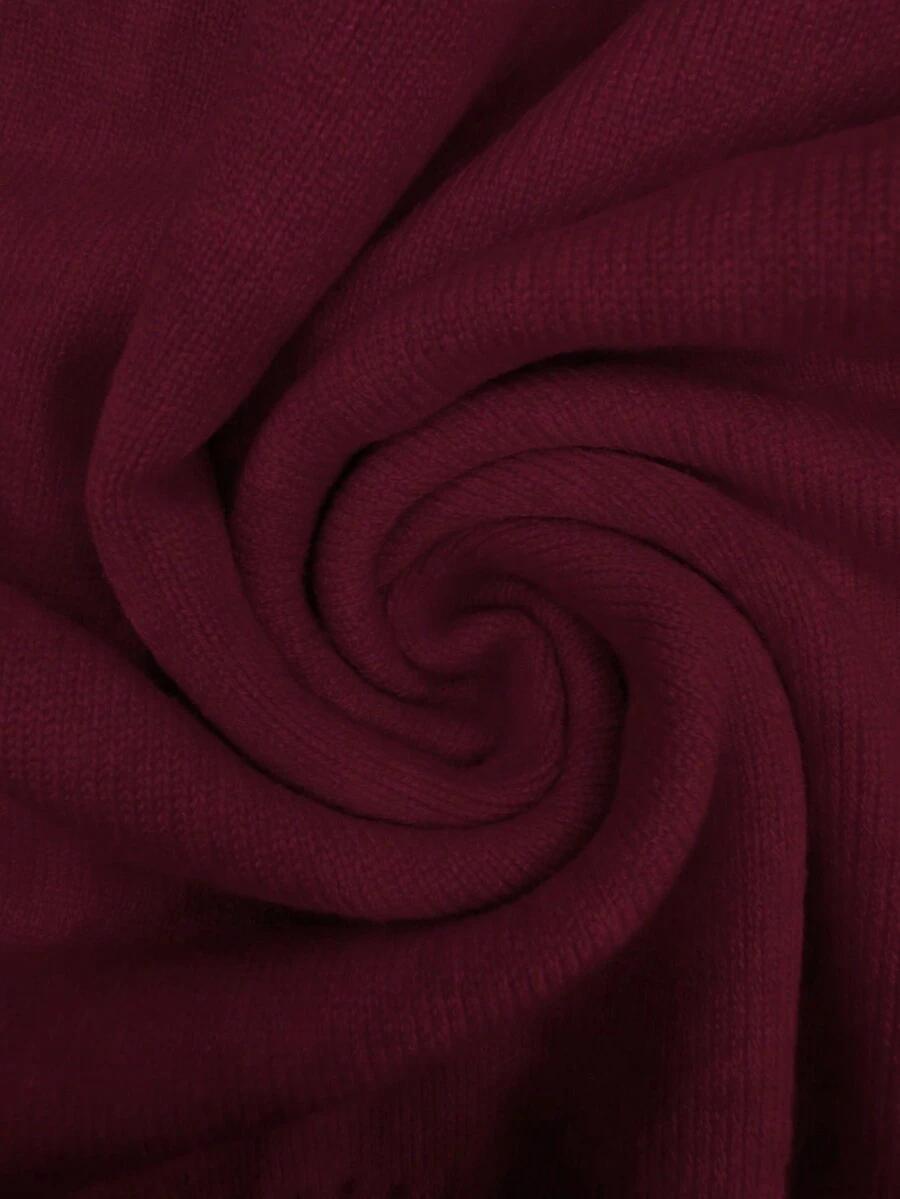 bordowy dzianinowy sweter 