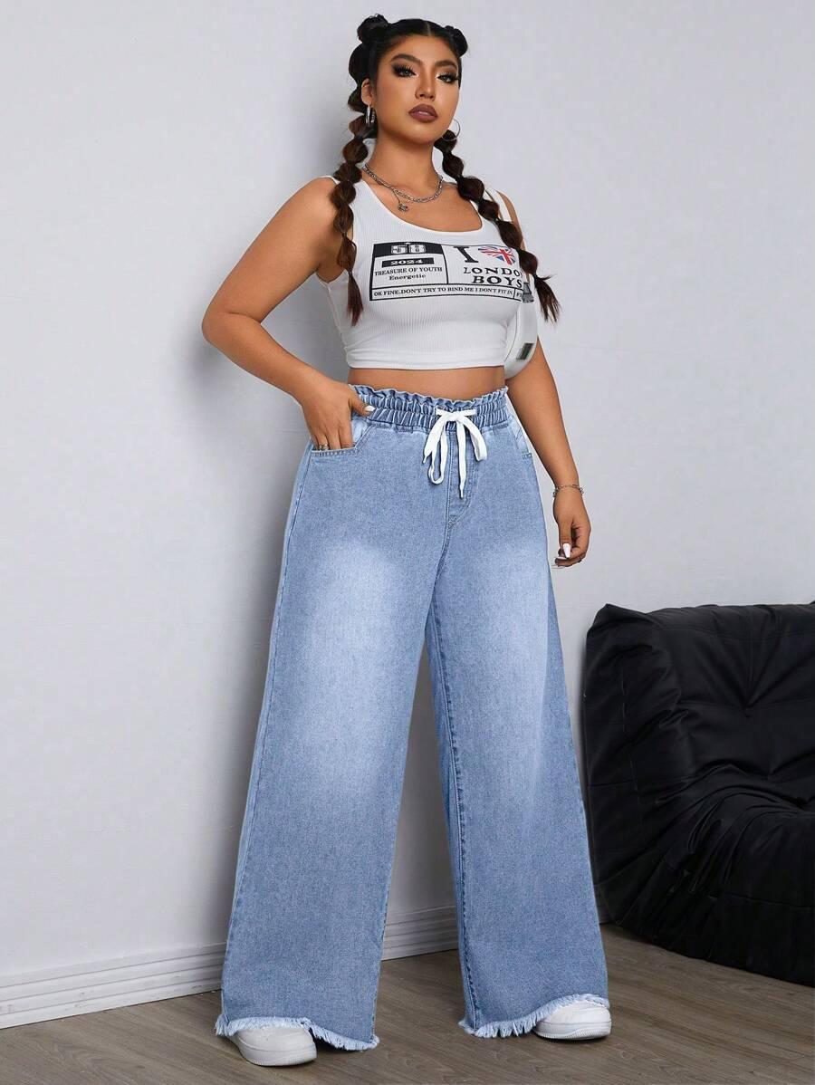 SPODNIE JEANS WIĄZANIE