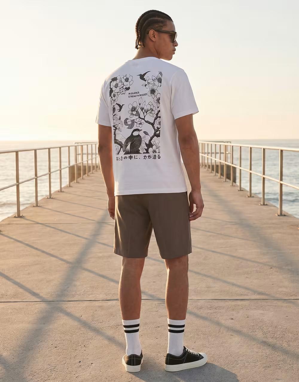 BIAŁY T-SHIRT OKRĄGŁY DEKOLT