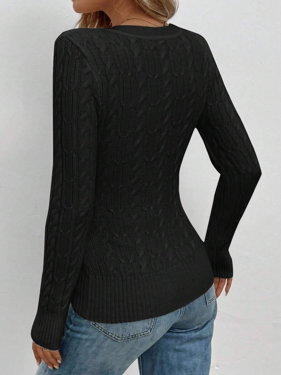 CZARNY SWETER V-NECK