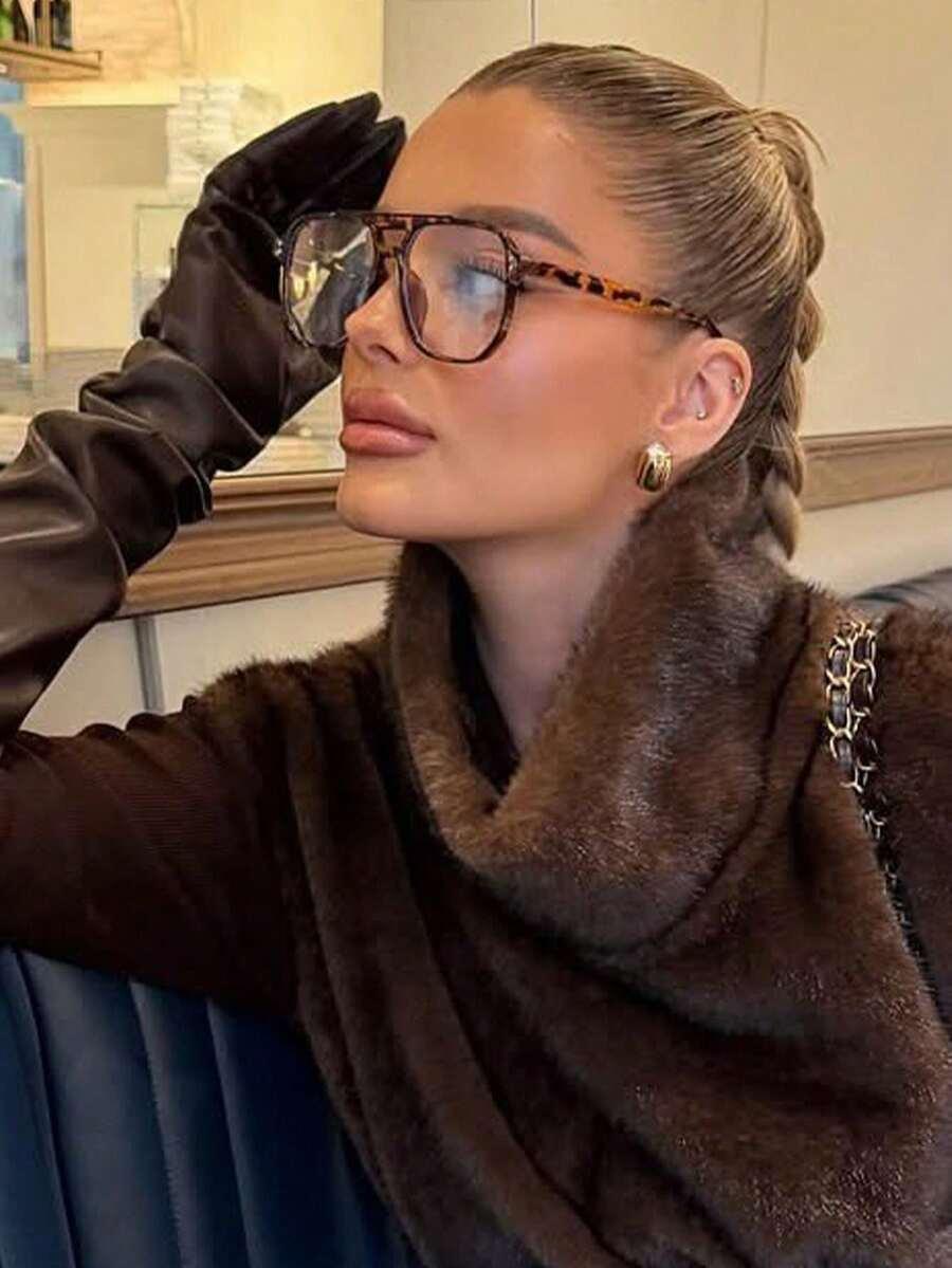 okulary zerówki animal print 