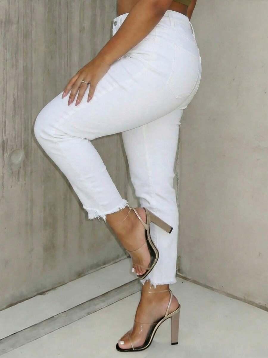 białe spodnie jeans 