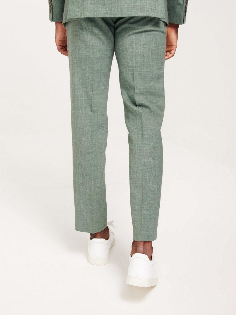 zielone spodnie w kant slim