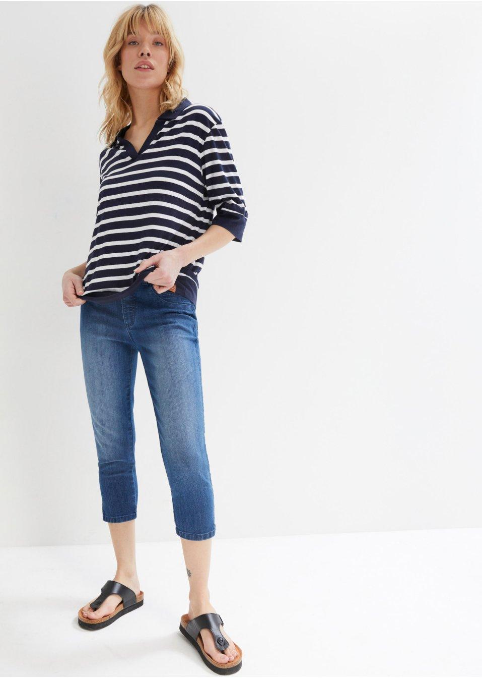 NIEBIESKIE SPODNIE JEANS 3/4
