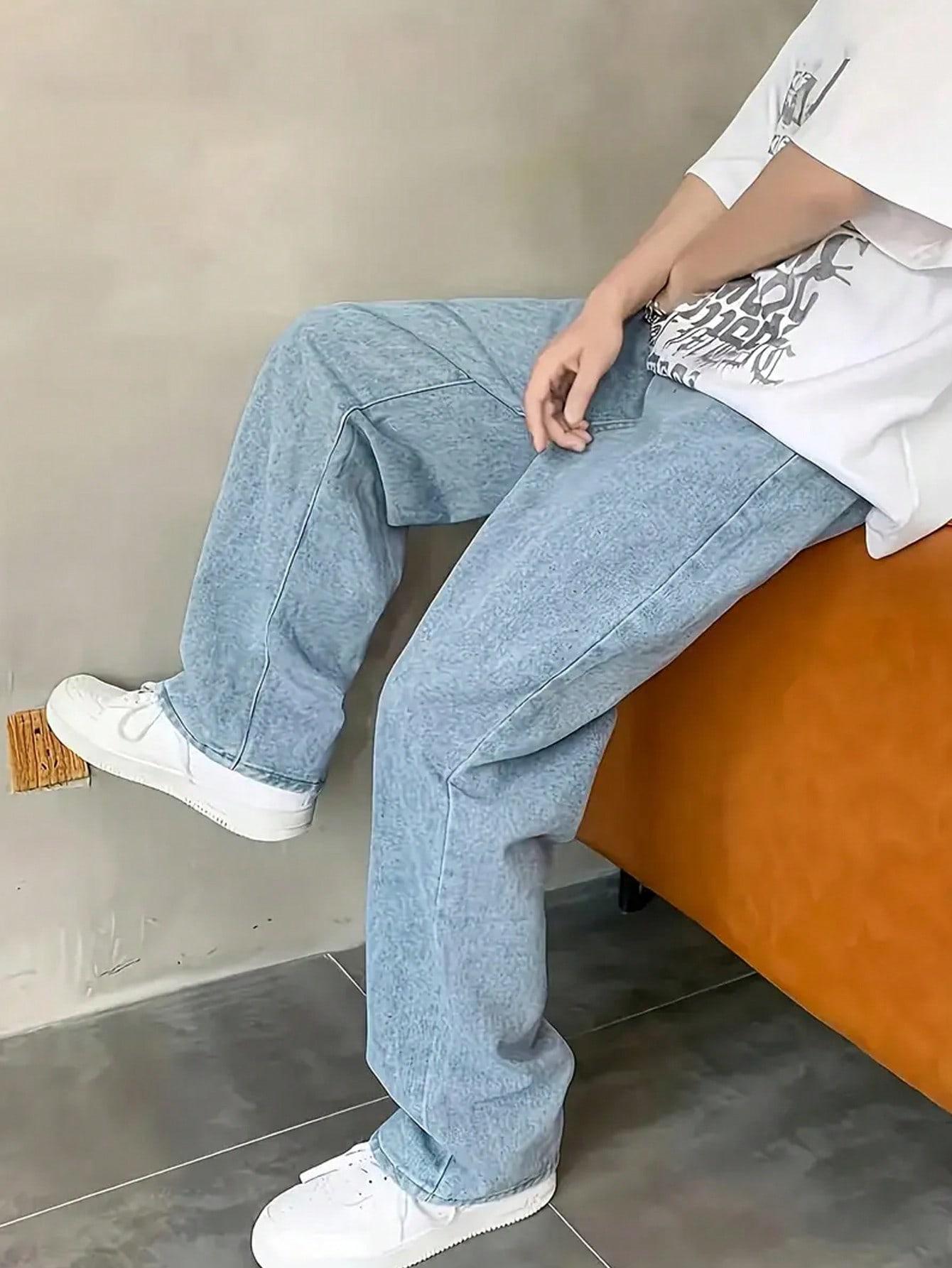 NIEBIESKIE SPODNIE JEANSOWE