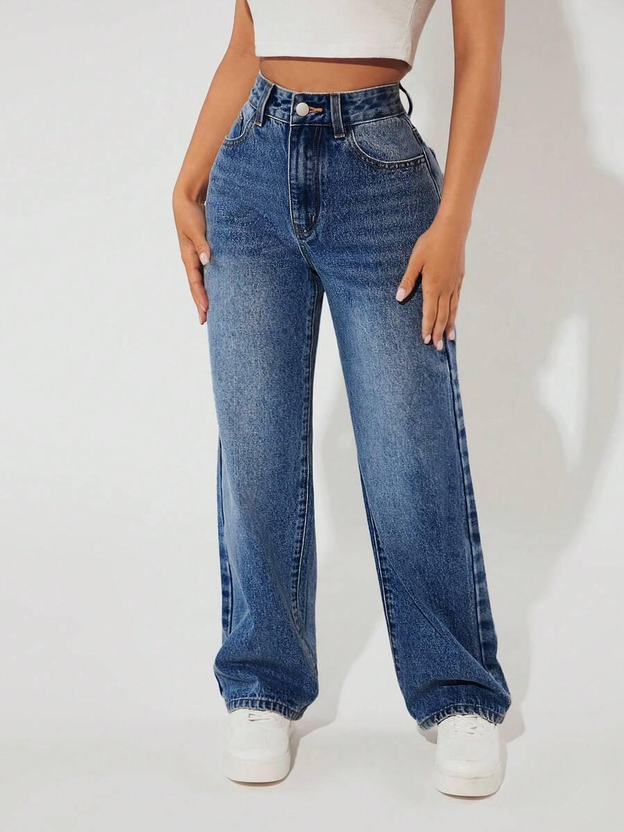 niebieskie spodnie jeans 