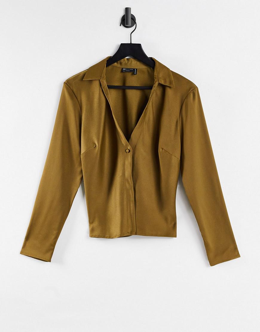 SATYNOWA KOSZULA KHAKI