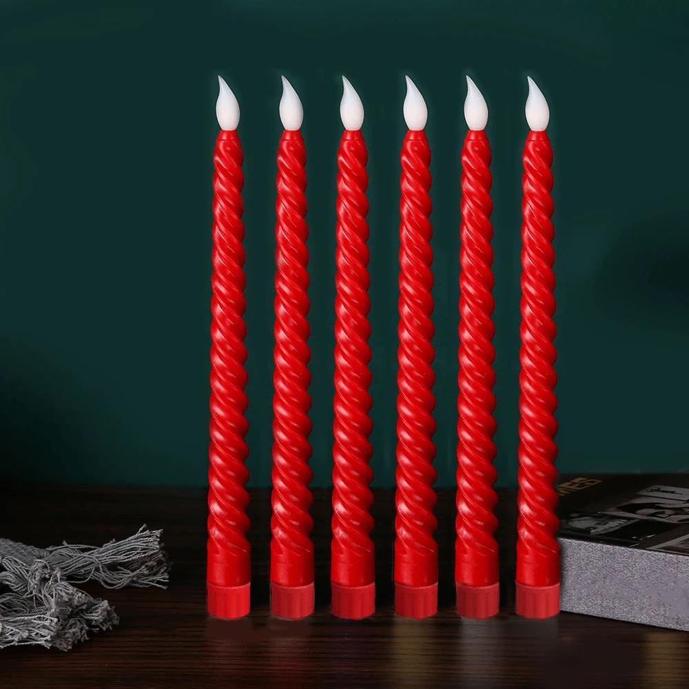czerwone świece led 6-pack