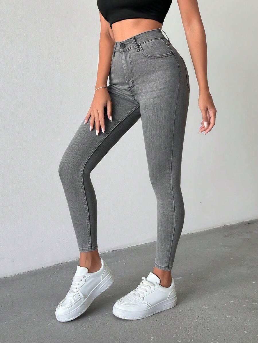 SZARE SPODNIE JEANS RURKI