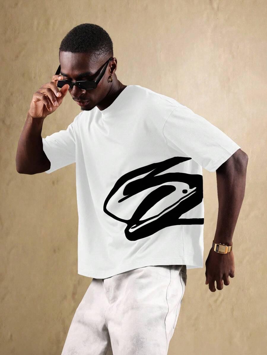 BIAŁY T-SHIRT NADRUK