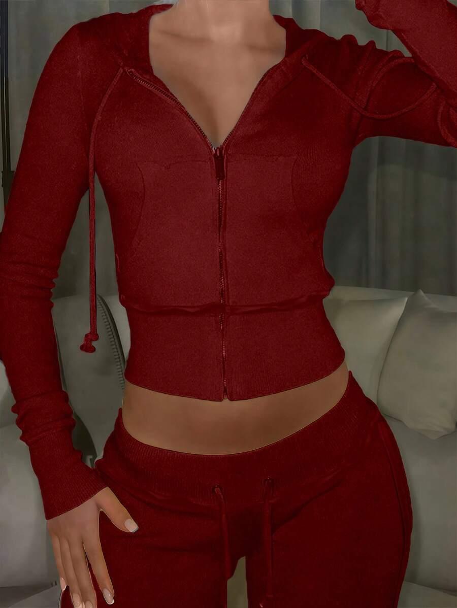 BORDOWY KOMPLET BLUZA DRESY