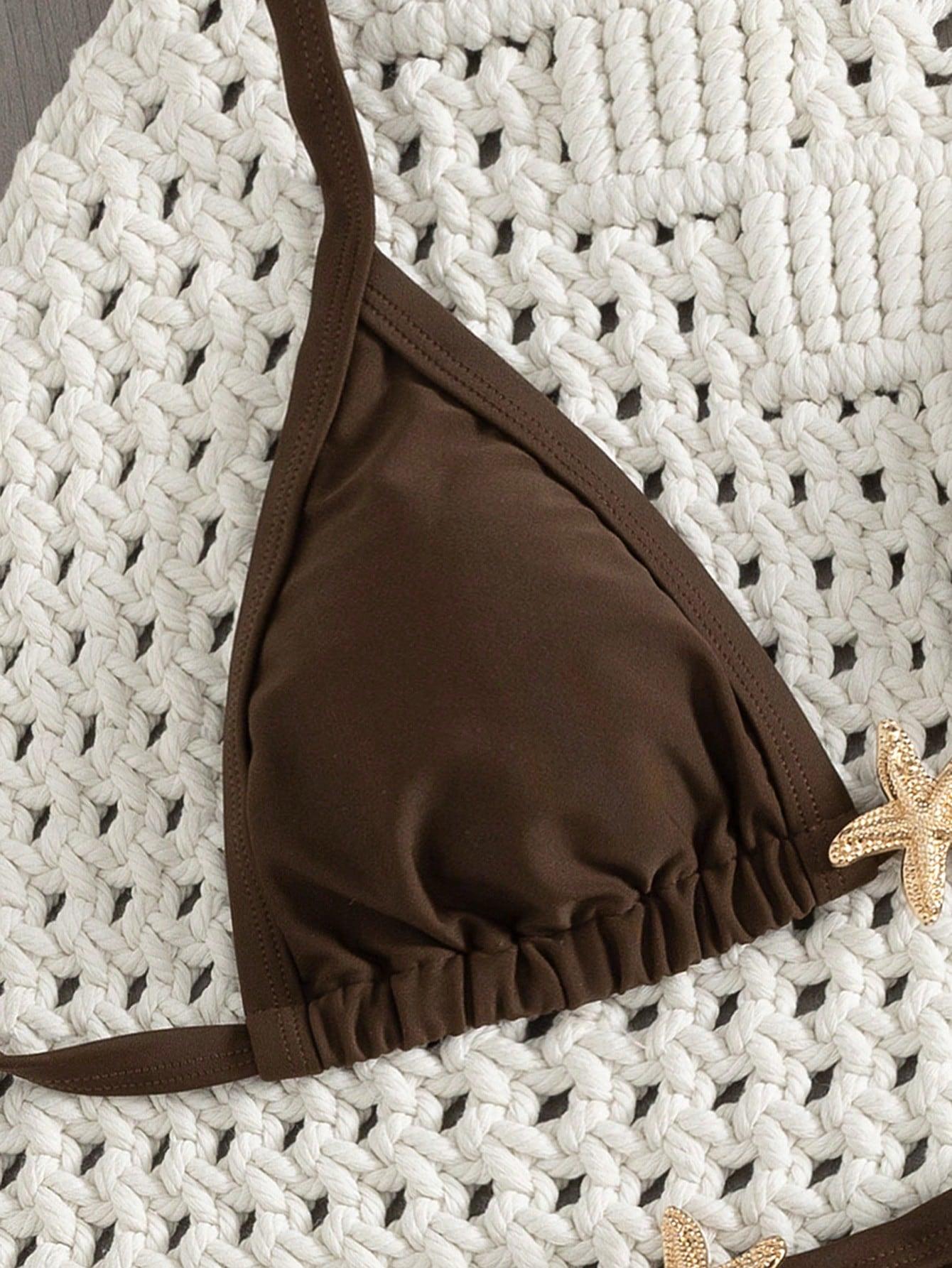 BRĄZOWY dół od bikini