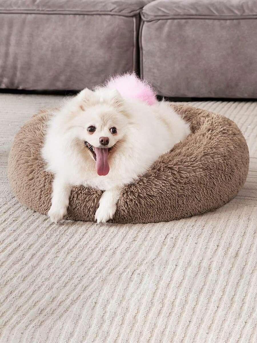 brązowe legowisko dla psa 