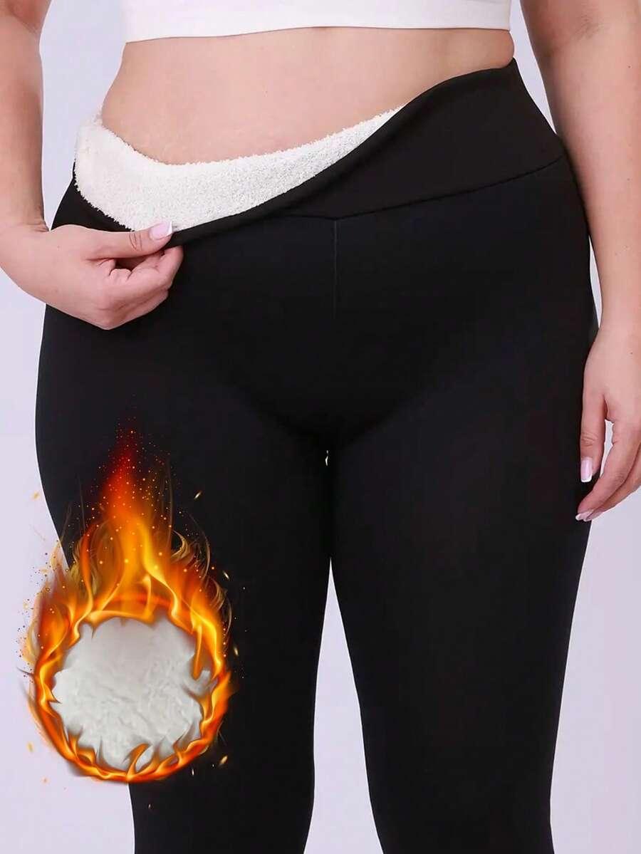 CZARNE OCIEPLANE LEGGINSY 