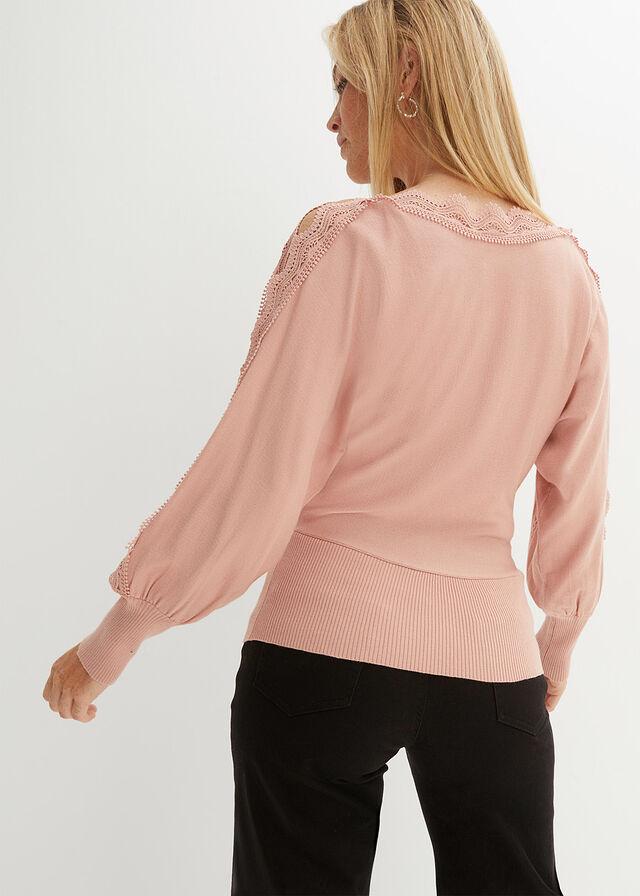 SWETER DAMSKI WISKOZOWY OKRĄGŁY DEKOLT FASON DŁUGI RĘKAW