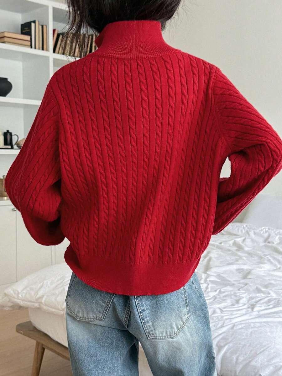 CZERWONY SWETER STÓJKA 
