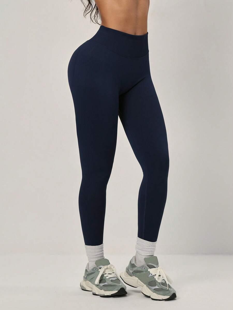 granatowe sportowe legginsy 