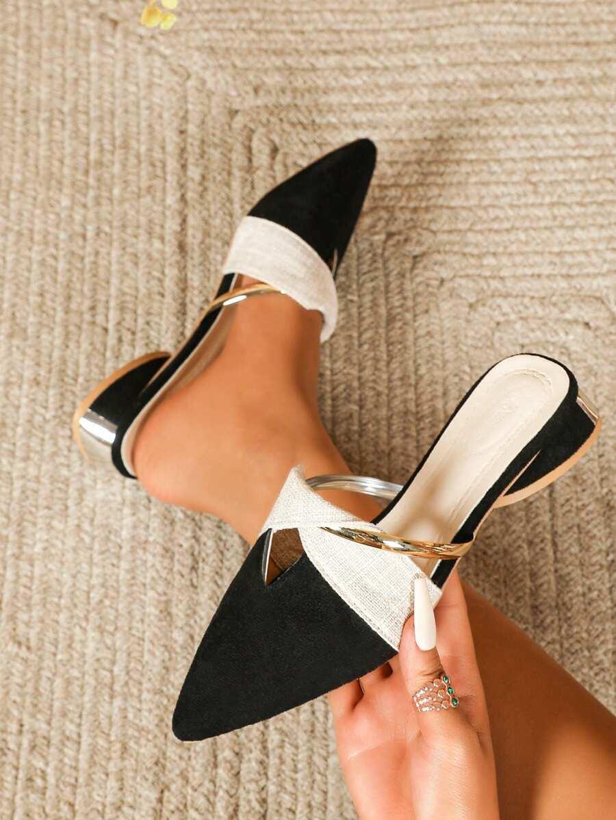 ELEGANCKIE KLAPKI KONTRAST