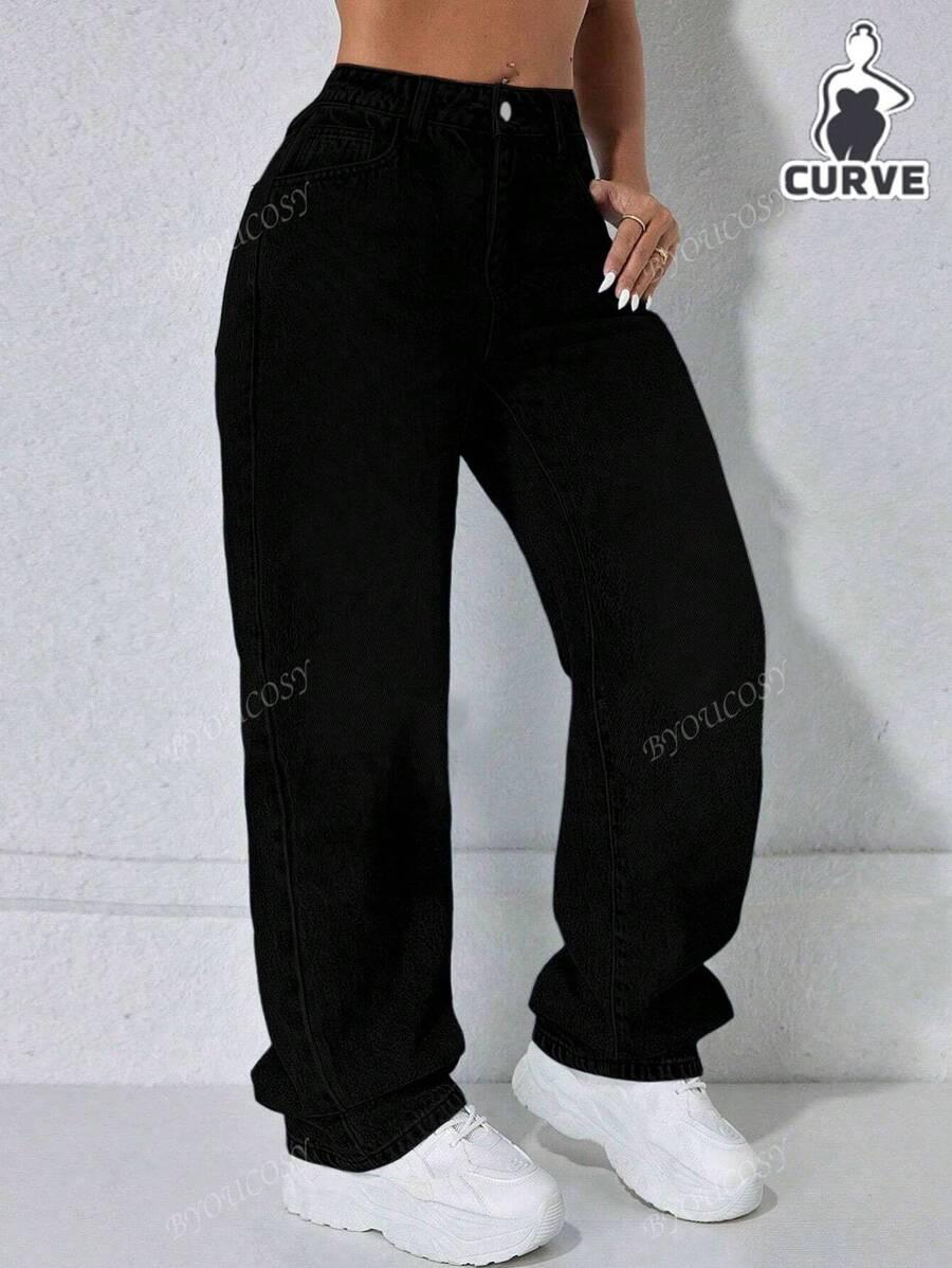 CZARNE SPODNIE JEANS