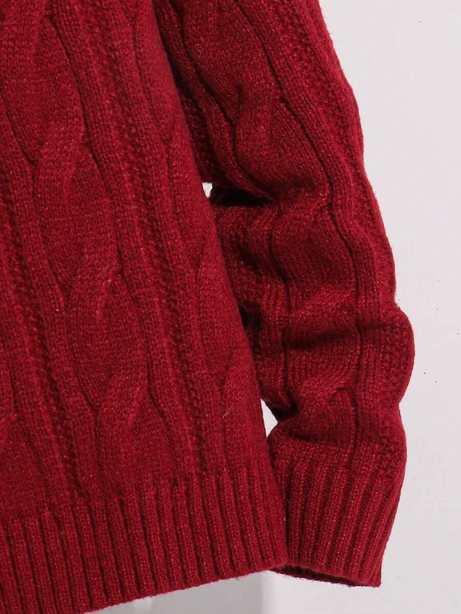 BORDOWY DZIANINOWY SWETER