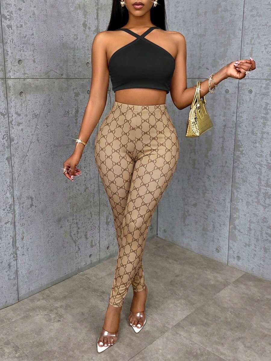 BEŻOWE LEGGINSY CASUAL