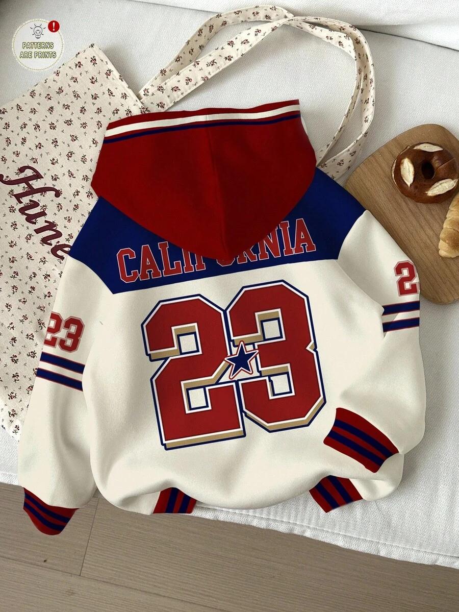 BLUZA Z KAPTUREM NADRUK