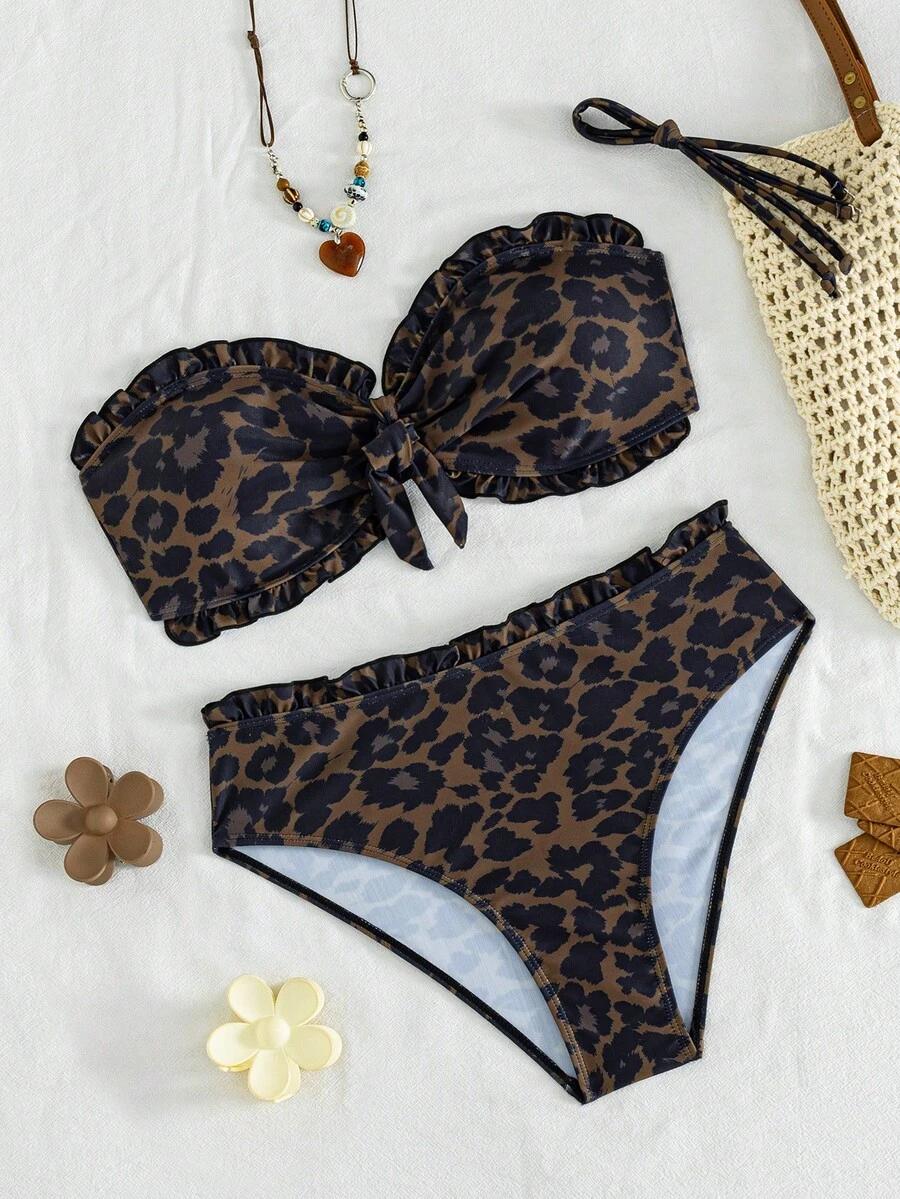 DWUCZĘŚCIOWY STRÓJ KĄPIELOWY LEOPARD PRINT