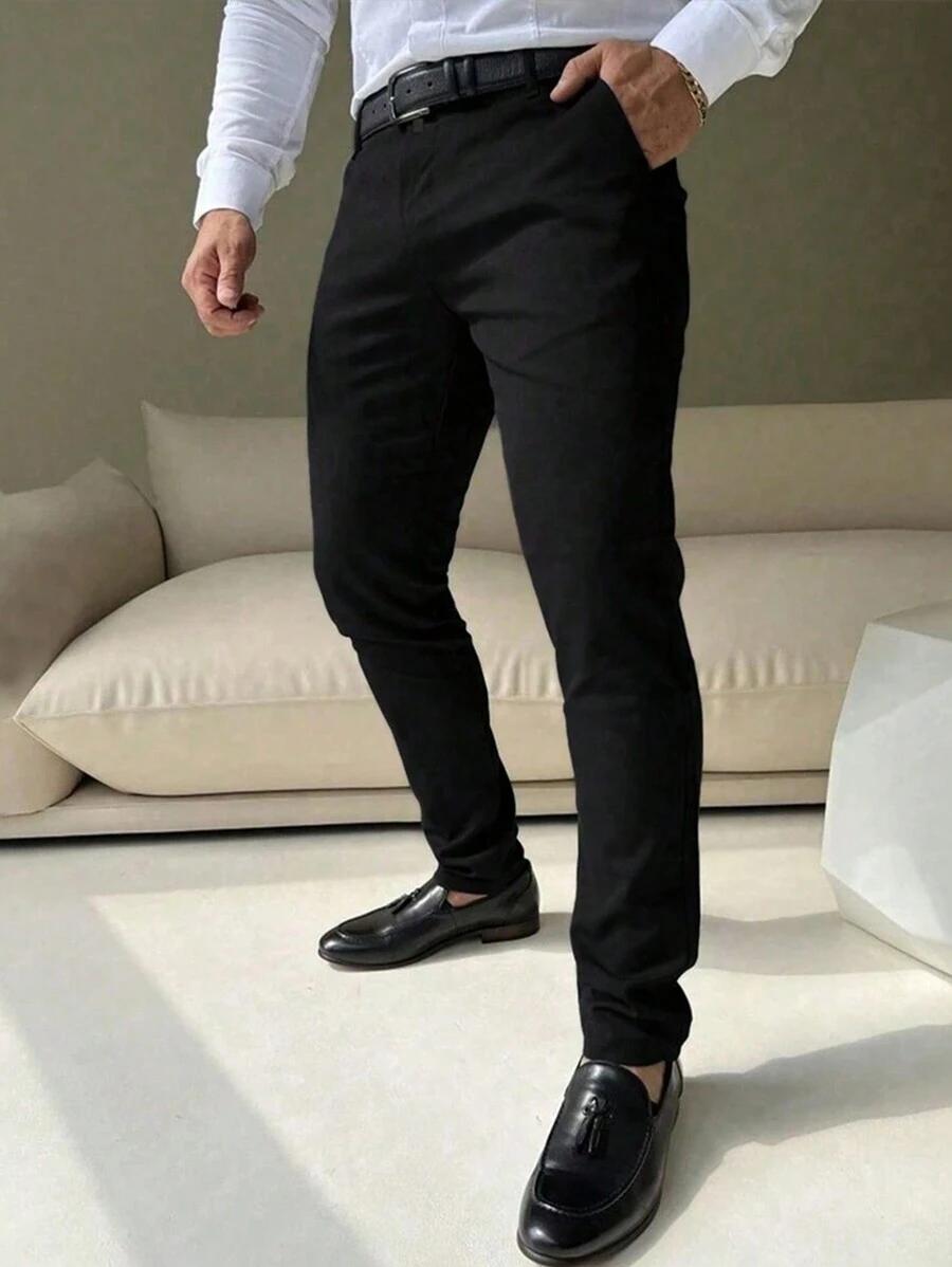 CZARNE ELEGANCKIE SPODNIE