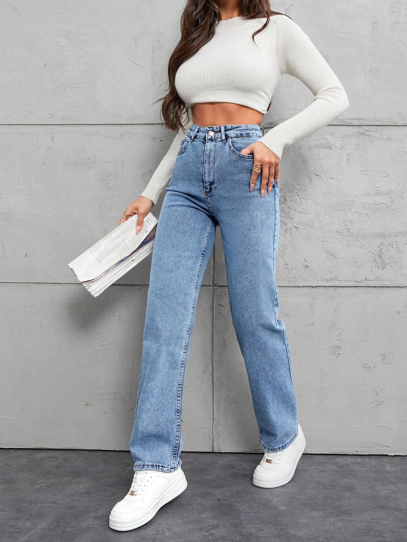 PROSTE SPODNIE JEANS WYSOKI STAN