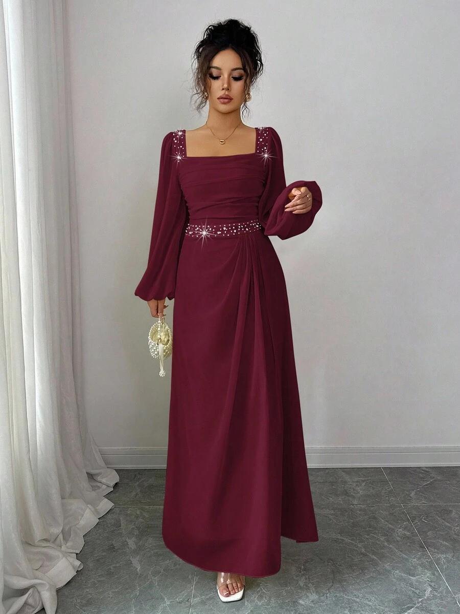 CZERWONA MAXI SUKIENKA