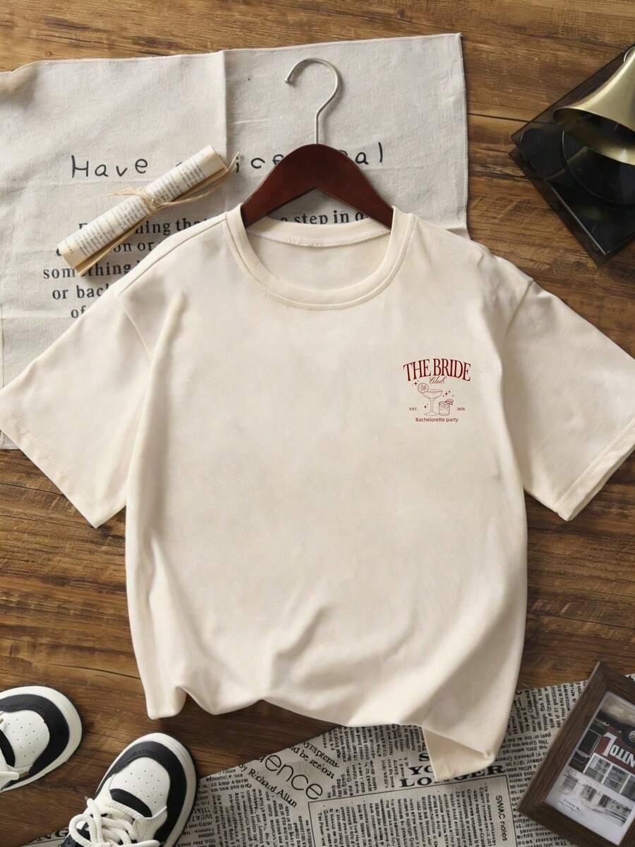 biały t-shirt print 