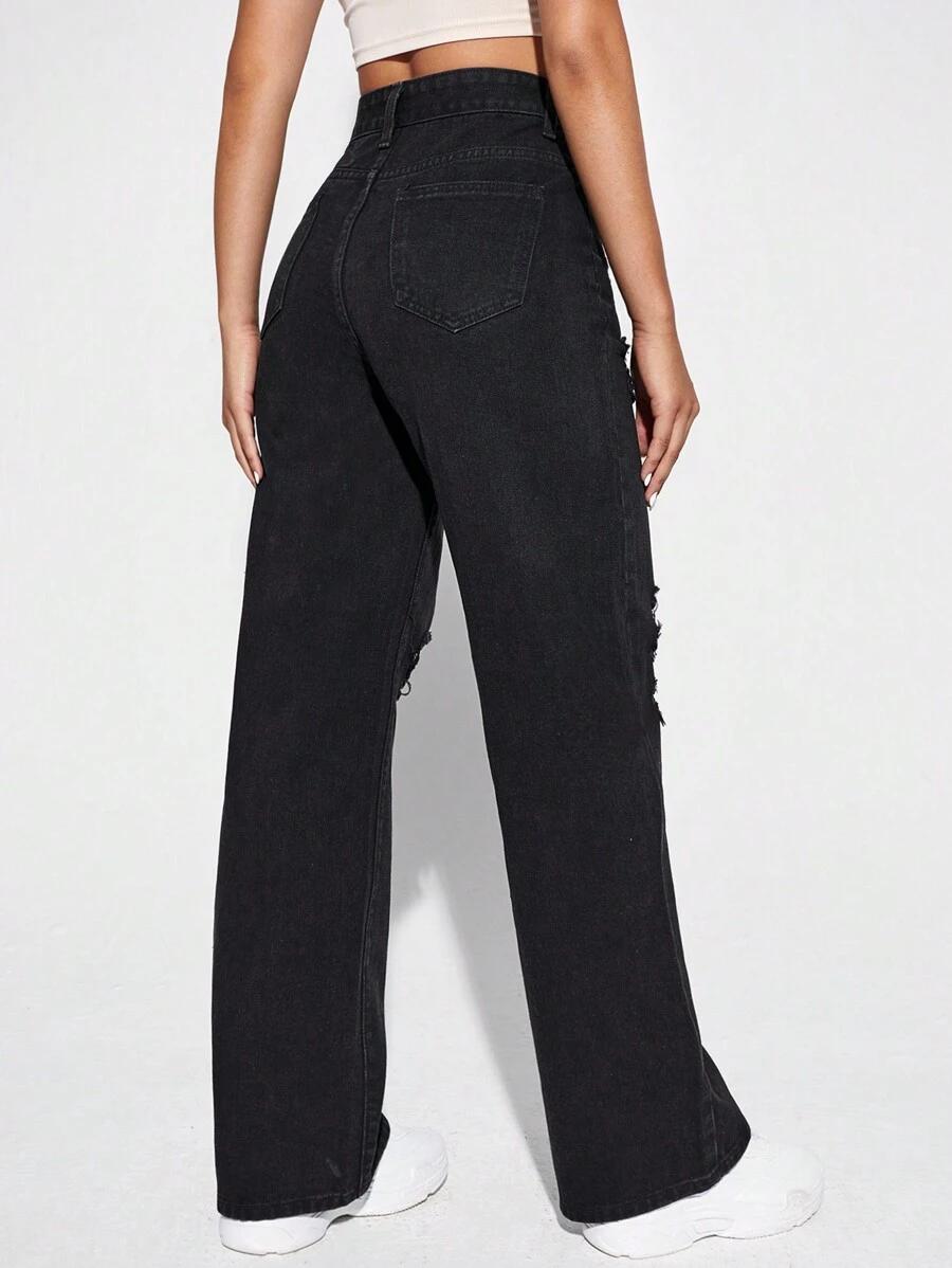 CZARNE SPODNIE JEANS