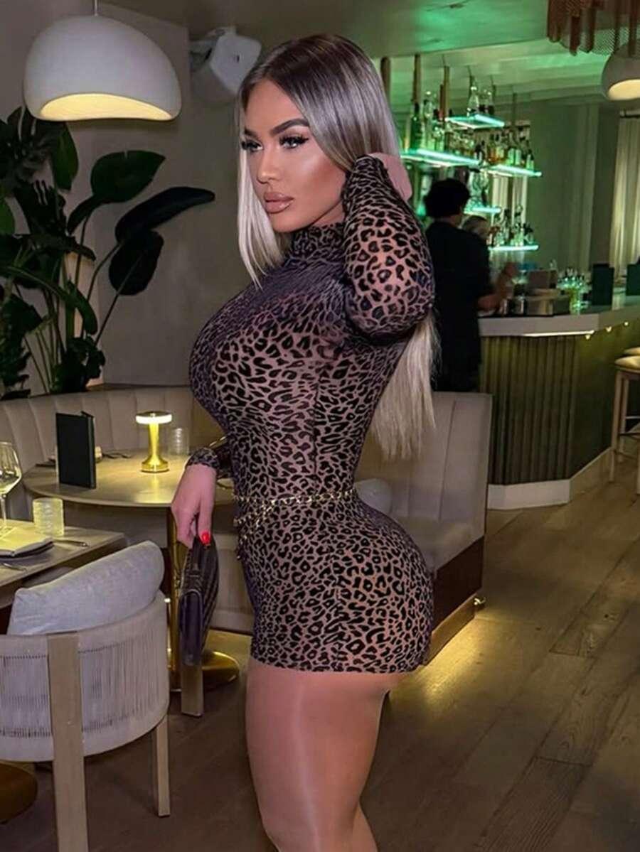 siateczkowy kombinezon animal print