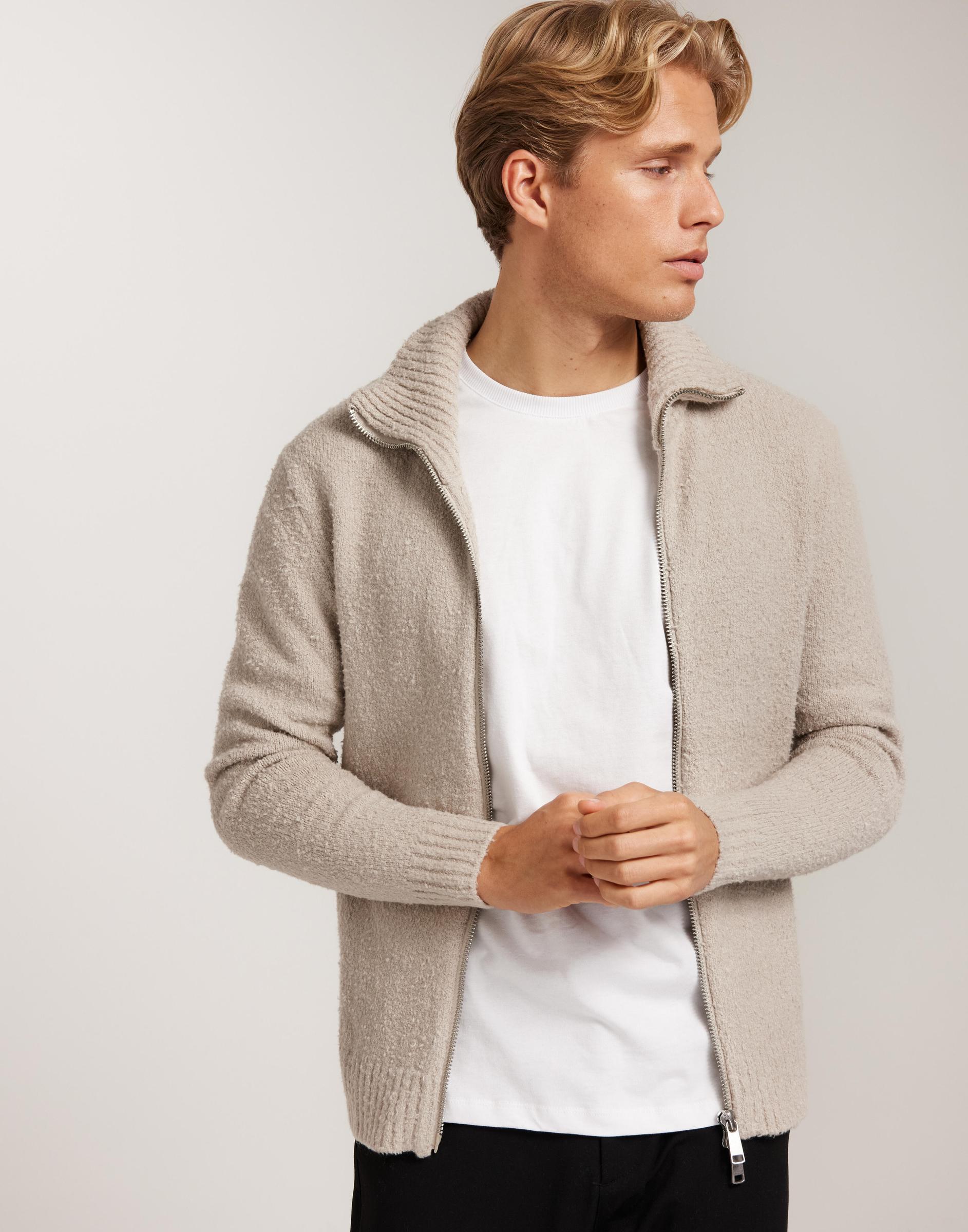 beżowy rozpinany  sweter zip