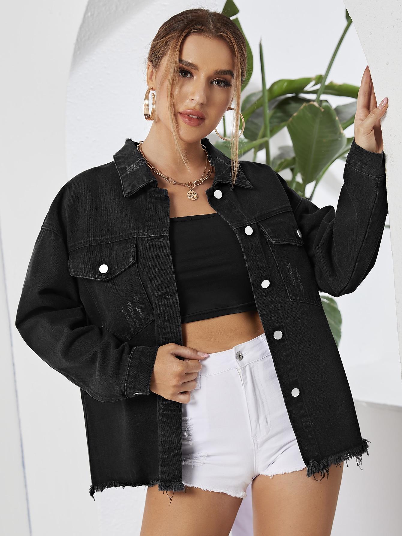 CZARNA KURTKA JEANS