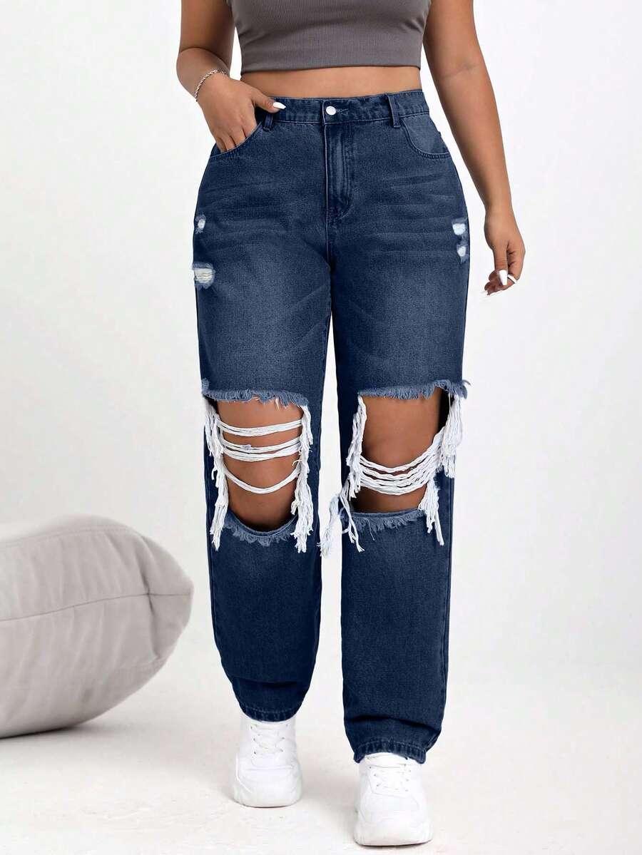 niebieskie spodnie jeans 