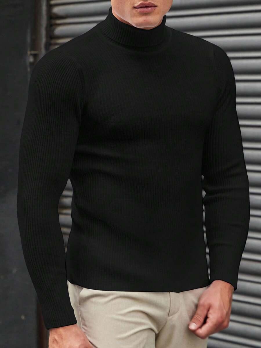 czarny sweter golf