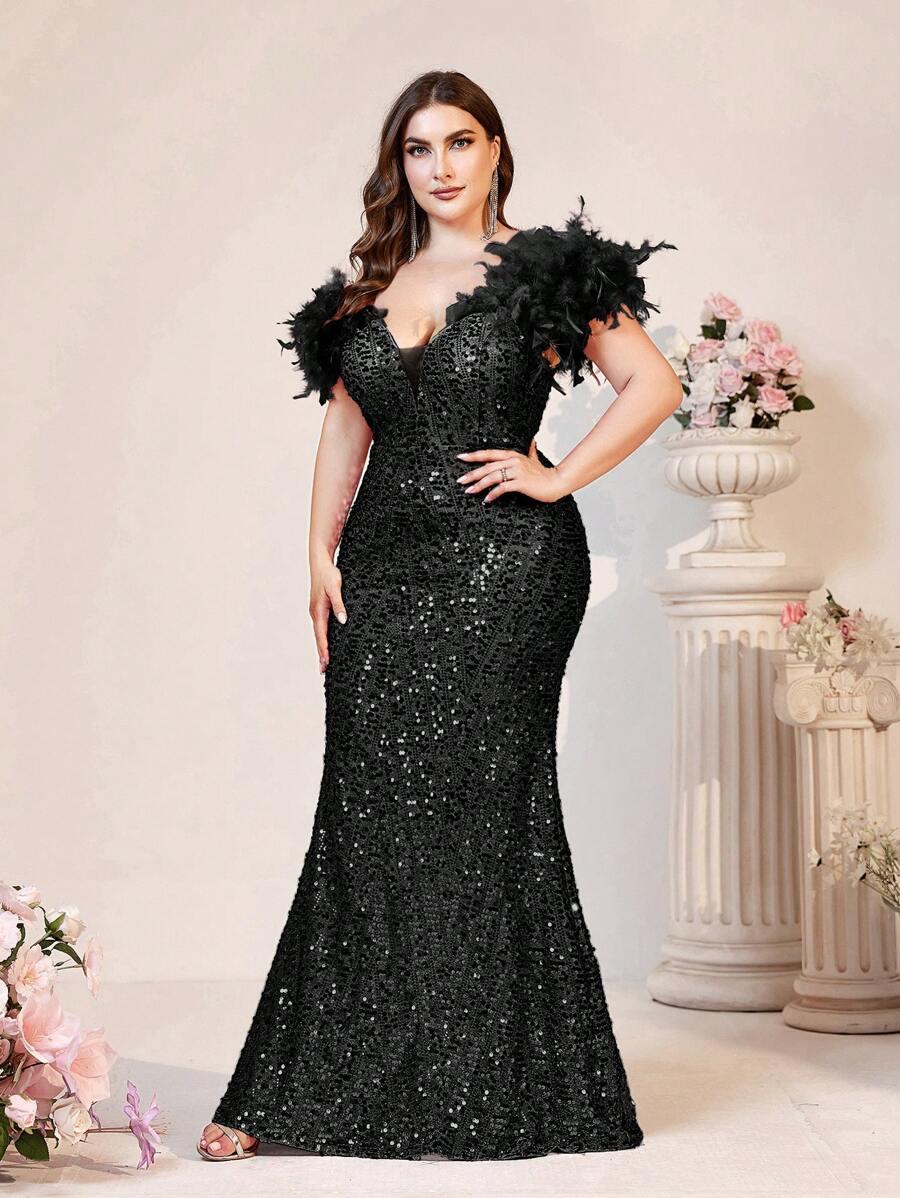 CZARNA SUKIENKA MAXI POŁYSK