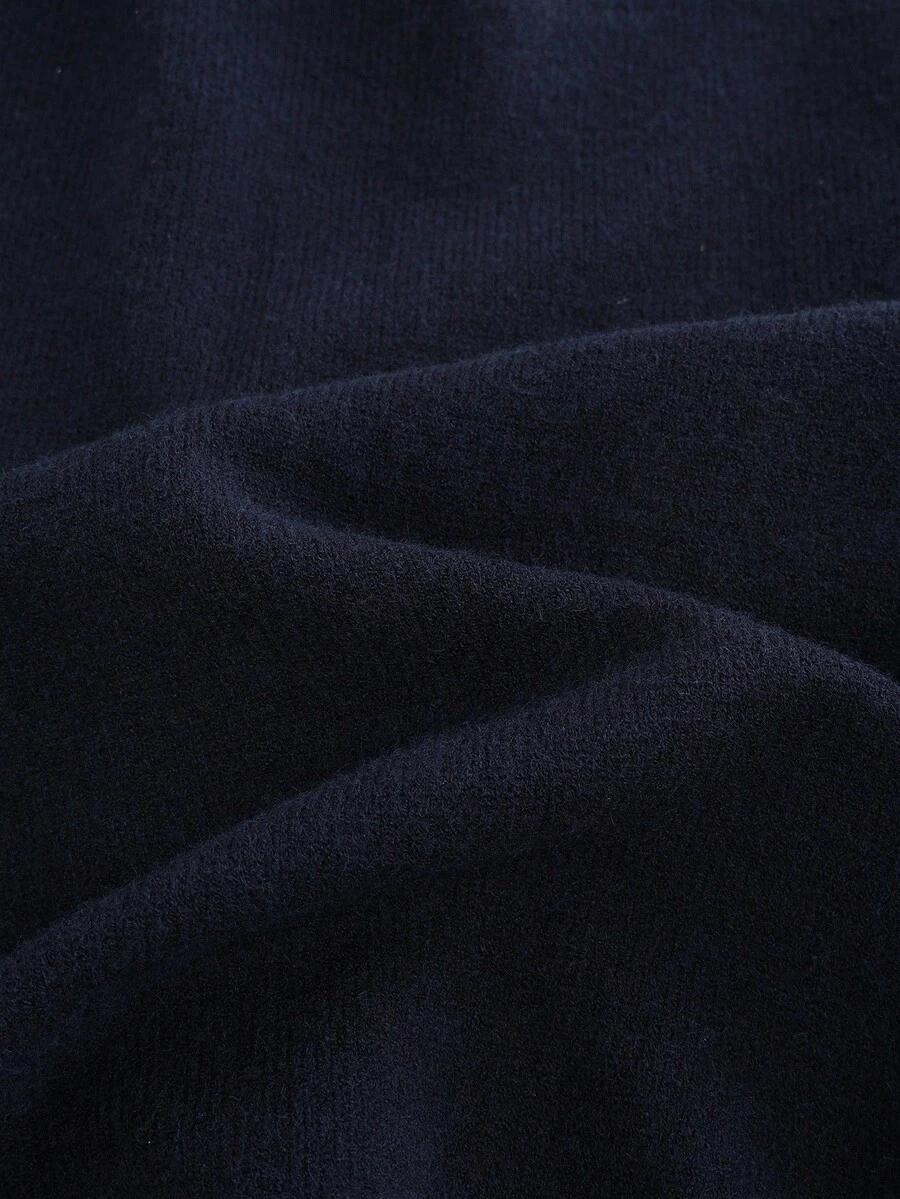 GRANATOWY SWETER OKRĄGŁY DEKOLT