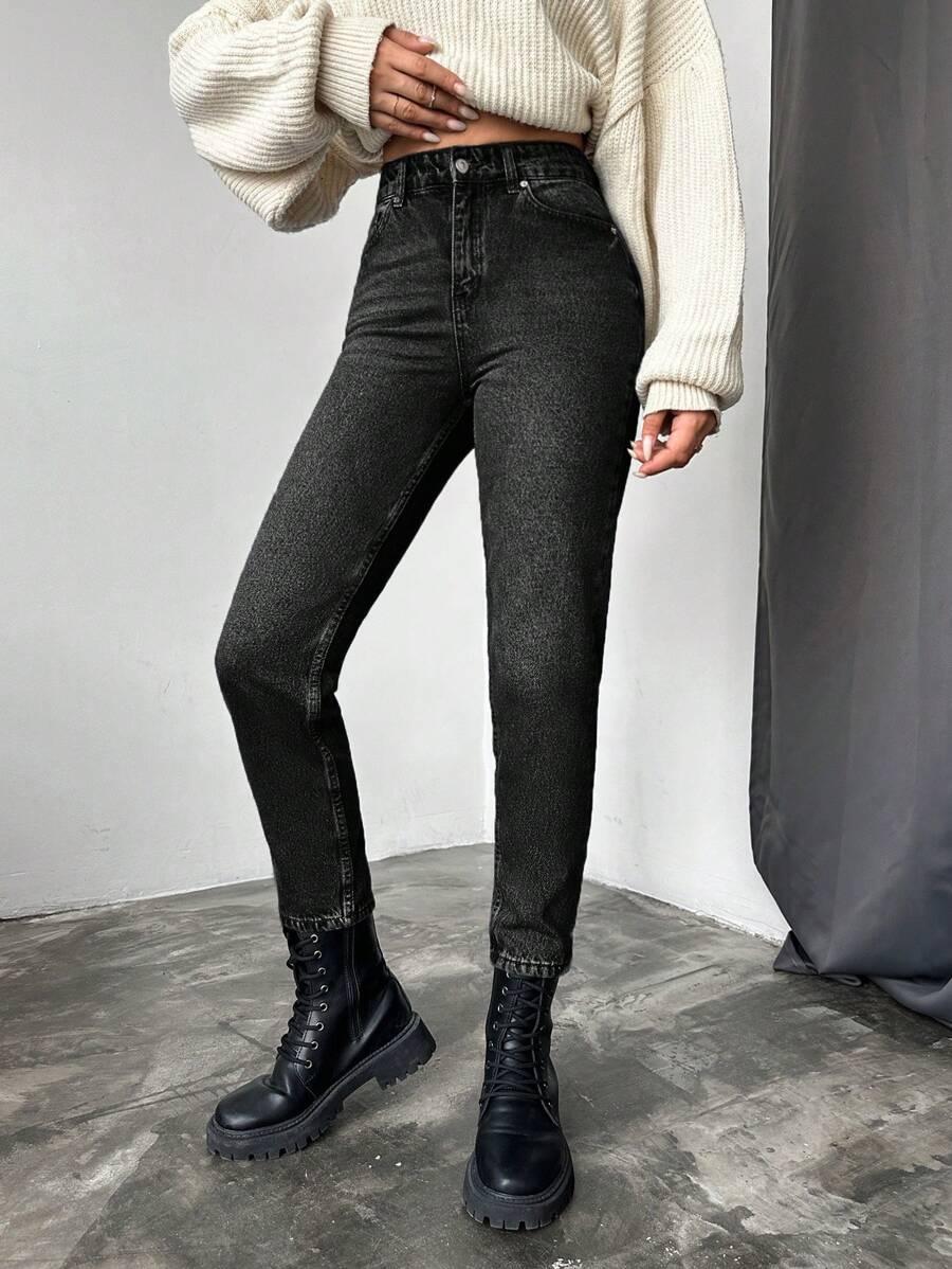 CZARNE SPODNIE JEANS