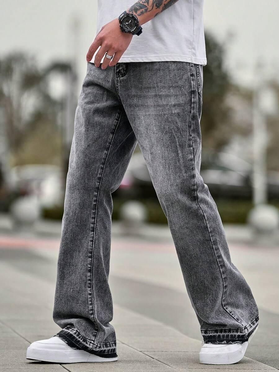 SZARE SPODNIE JEANS