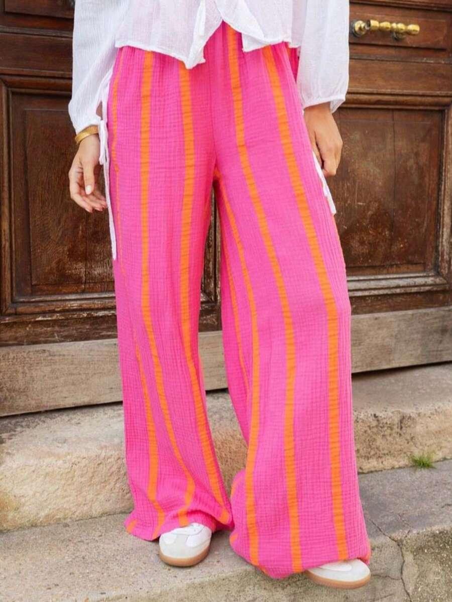 spodnie paski tekstura casual