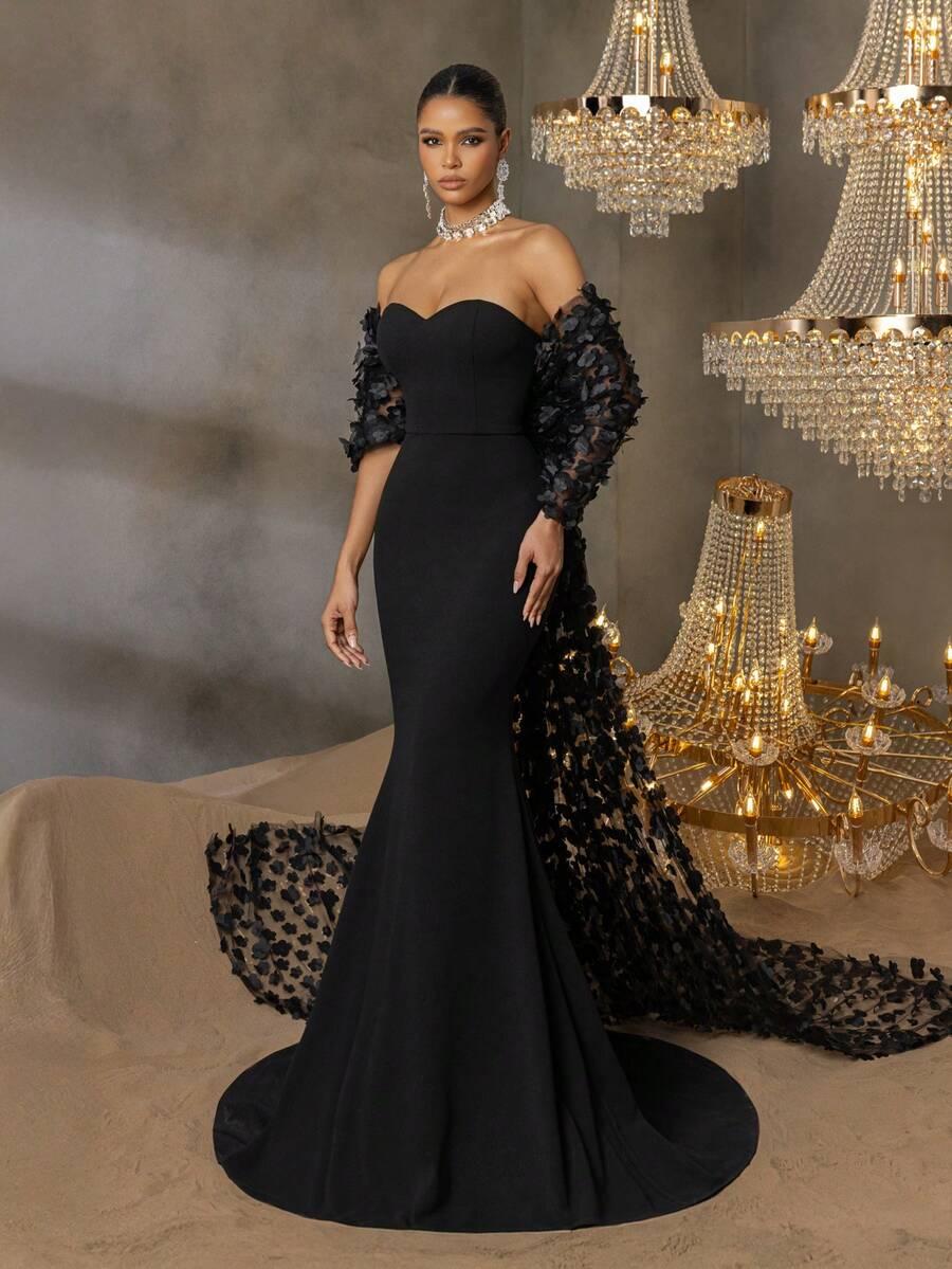 CZARNA MAXI SUKIENKA