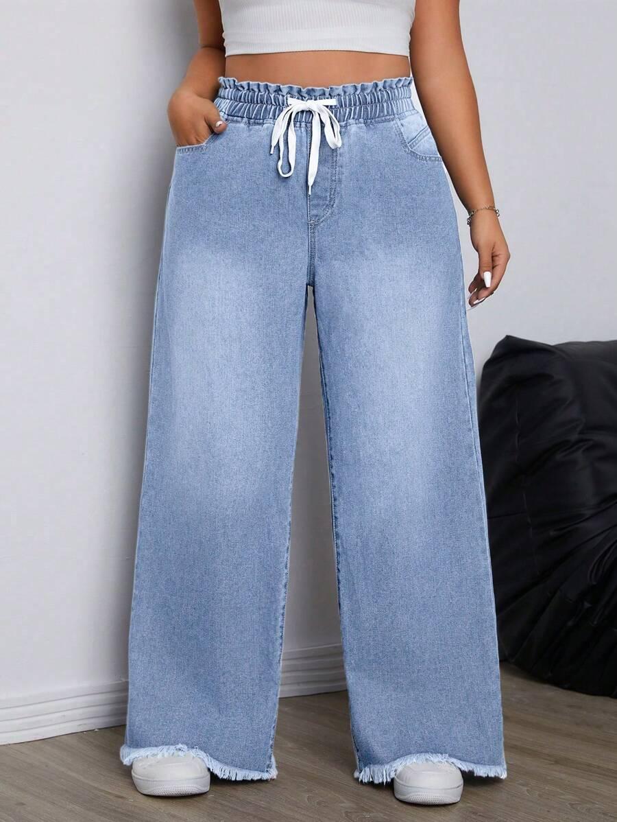 SPODNIE JEANS WIĄZANIE